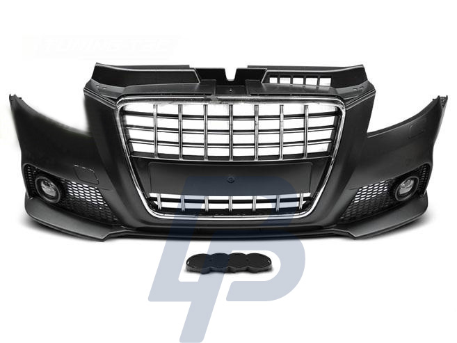 AUDI A3 08-12 S8 STYLE CHROME BLACK FRONT BUMPER - 2