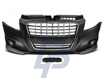 AUDI A3 08-12 S8 STYLE CHROME BLACK FRONT BUMPER