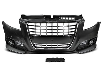AUDI A3 08-12 S8 STYLE CHROME BLACK PDC FRONT BUMPER