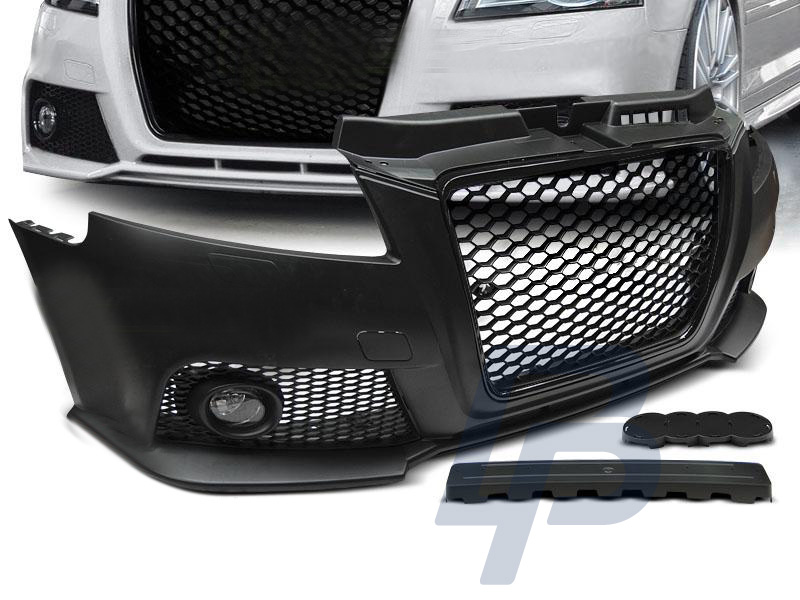 AUDI A3 08-12 RS STYLE BLACK PDC FRONT BUMPER - 7