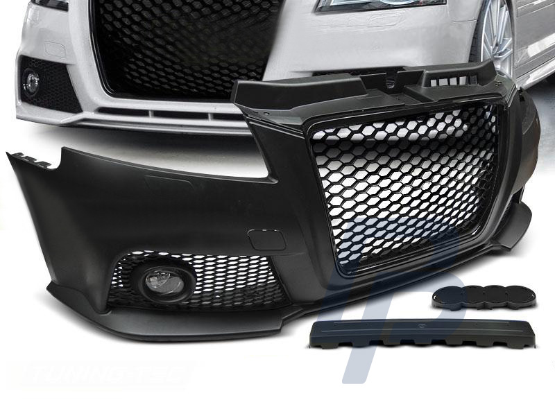 AUDI A3 08-12 RS STYLE BLACK FRONT BUMPER - 7