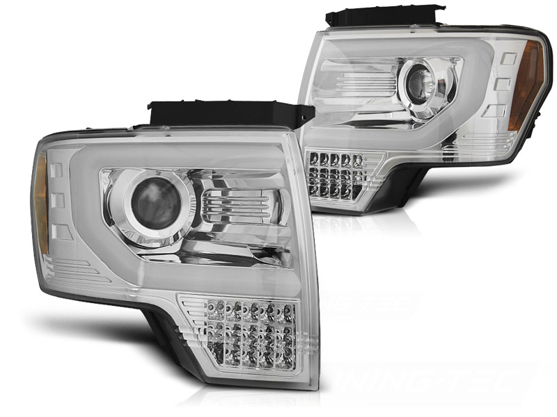 STRÅLKASTARE FORD F150 MK12 2008-2014 TUBE LIGHT KROM