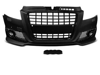 AUDI A3 08-12 S8 STYLE BLACK PDC FRONT BUMPER