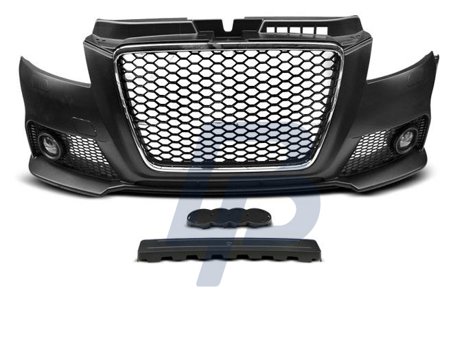AUDI A3 08-12 RS STYLE CHROME BLACK FRONT BUMPER - 2