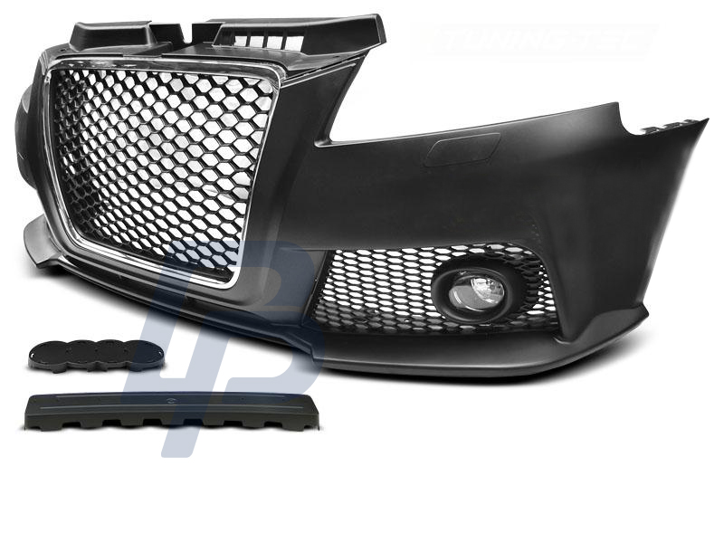 AUDI A3 08-12 RS STYLE CHROME BLACK FRONT BUMPER - 6