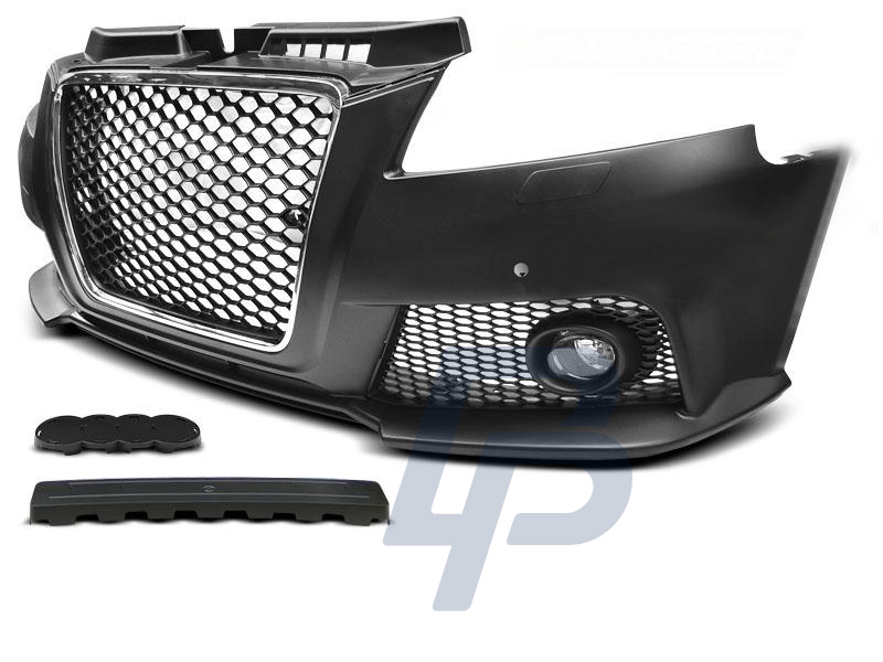 AUDI A3 08-12 RS STYLE CHROME BLACK PDC FRONT BUMPER - 6