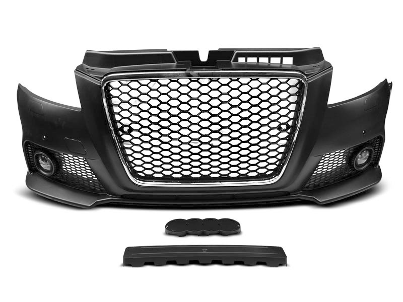 AUDI A3 08-12 RS STYLE CHROME BLACK PDC FRONT BUMPER