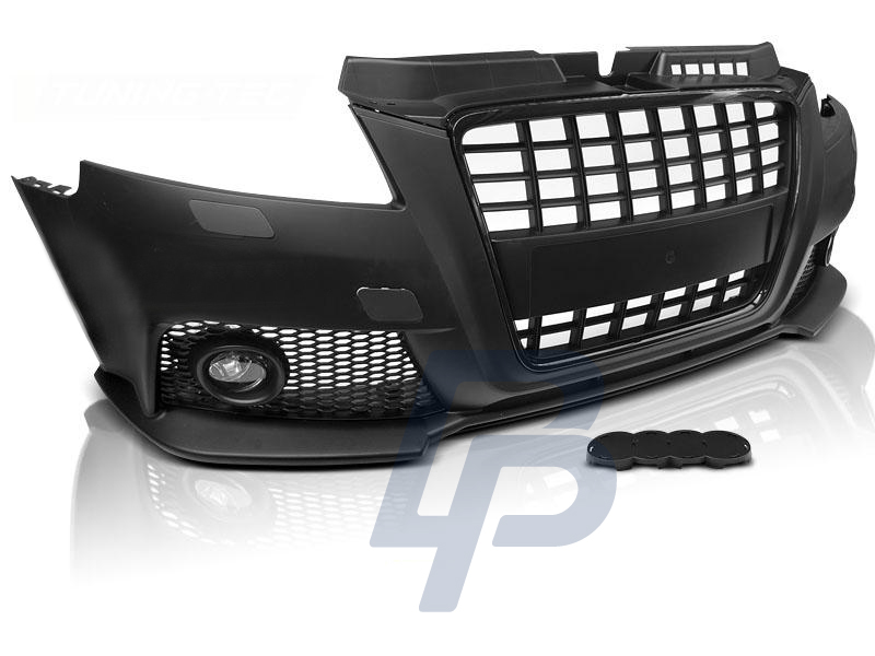 AUDI A3 08-12 S8 STYLE BLACK FRONT BUMPER - 6