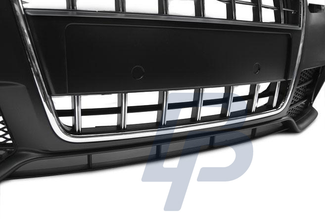 AUDI A4 04-08 S-LINE CHROME BLACK FRONT BUMPER - 4