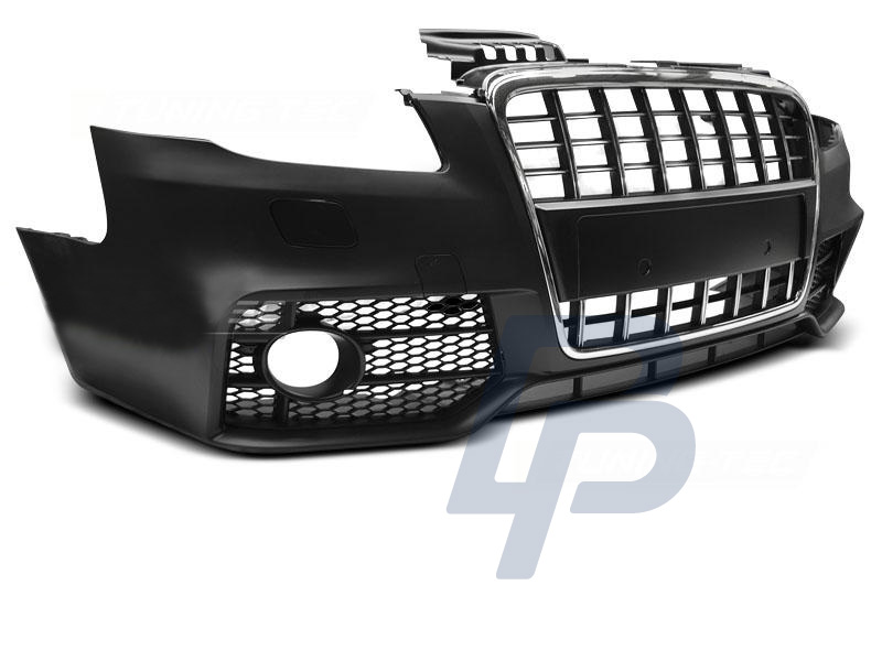 AUDI A4 04-08 S-LINE CHROME BLACK FRONT BUMPER - 6