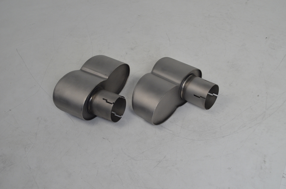 AGENCY POWER QUAD OVAL EXHAUST TIPS SATIN TITANIUM PORSCHE 997 TURBO 07-09 - 3