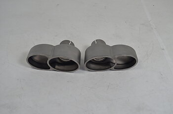 AGENCY POWER QUAD OVAL EXHAUST TIPS SATIN TITANIUM PORSCHE 997 TURBO 07-09