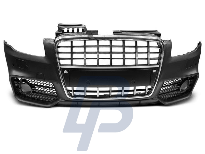 AUDI A4 04-08 S-LINE CHROME BLACK PDC FRONT BUMPER - 2