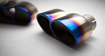 AGENCY POWER QUAD OVAL EXHAUST TIPS BURNT TITANIUM PORSCHE 997 TURBO 07-09