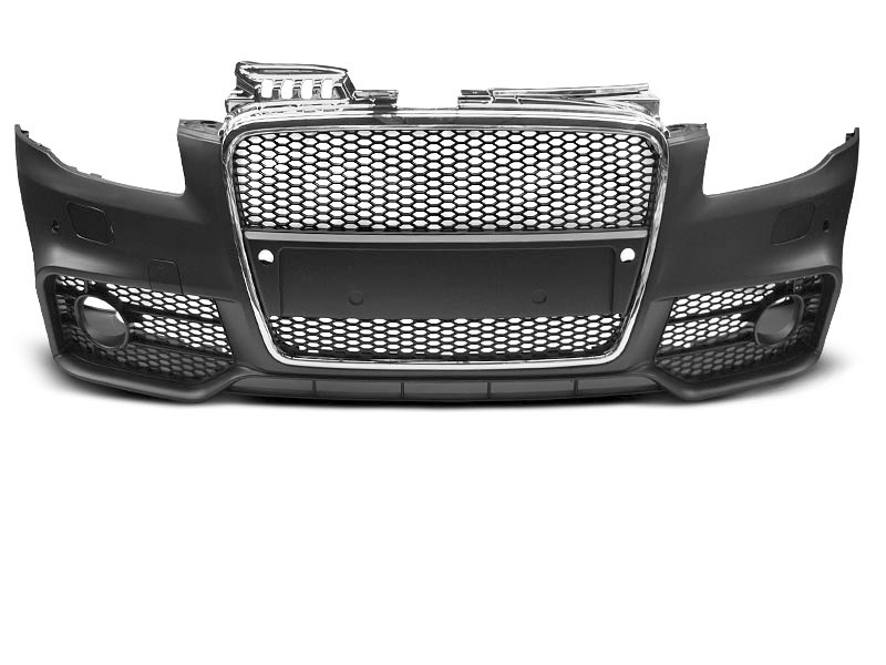 AUDI A4 04-08 RS STYLE CHROME BLACK PDC FRONT BUMPER