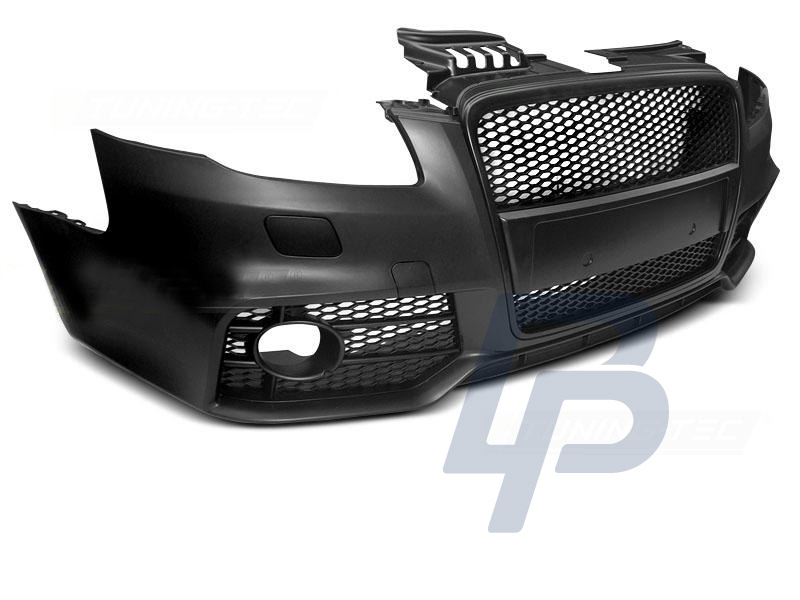 AUDI A4 04-08 RS STYLE BLACK PDC FRONT BUMPER - 6