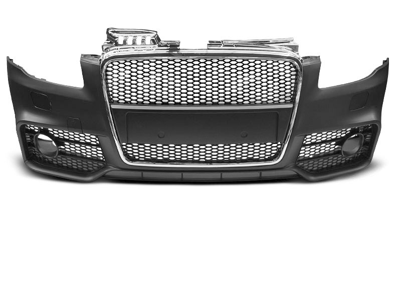 AUDI A4 04-08 RS STYLE CHROME BLACK FRONT BUMPER
