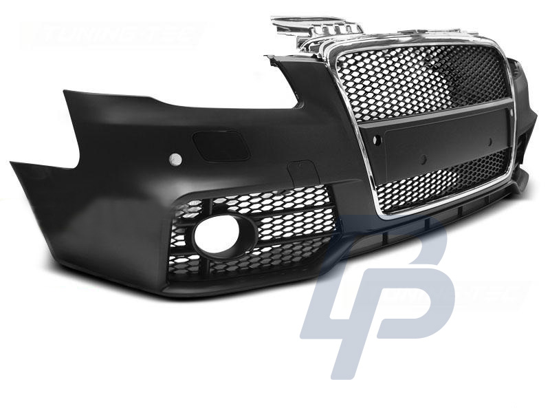 AUDI A4 04-08 RS STYLE CHROME BLACK FRONT BUMPER - 6