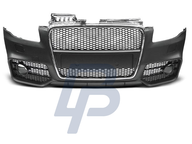 AUDI A4 04-08 RS STYLE CHROME BLACK FRONT BUMPER - 2