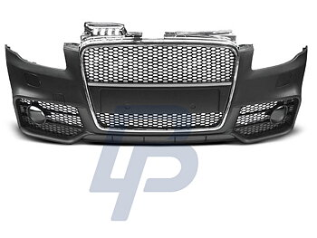 AUDI A4 04-08 RS STYLE CHROME BLACK FRONT BUMPER