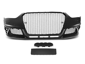 AUDI  A4 B8 12-15 RS STYLE BLACK PDC FRONT BUMPER