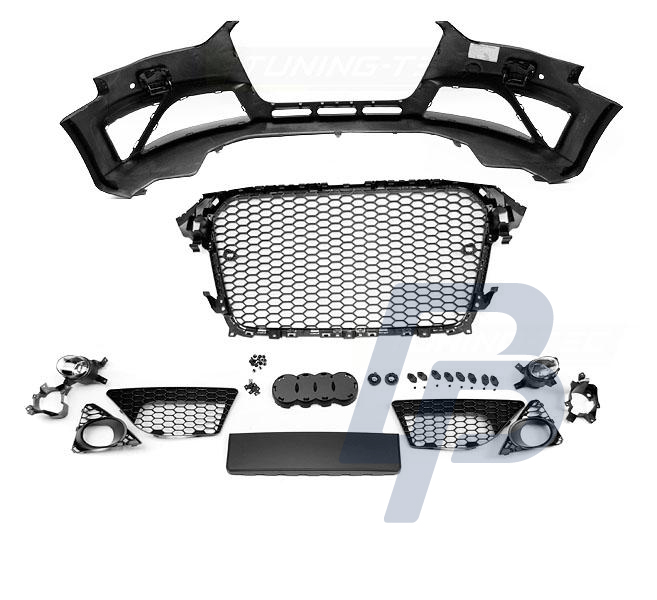 AUDI  A4 B8 12-15 RS STYLE BLACK PDC FRONT BUMPER - 6