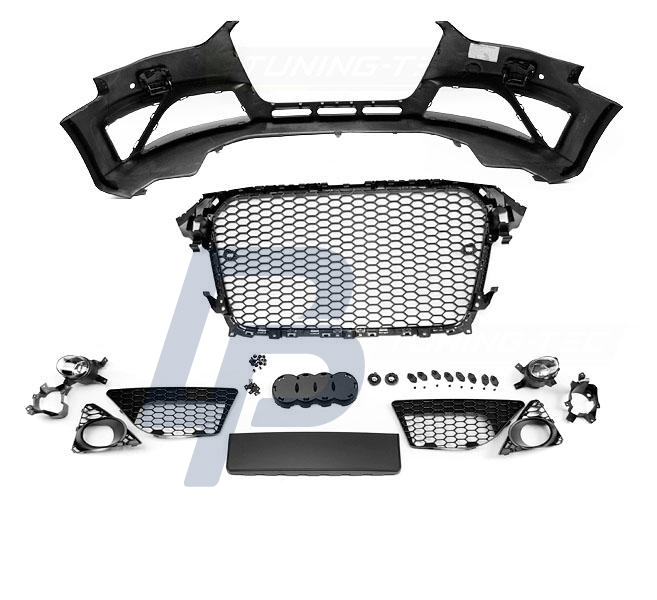 AUDI  A4 B8 12-15 RS STYLE CHROME BLACK PDC FRONT BUMPER - 6
