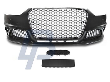AUDI  A4 B8 12-15 RS STYLE CHROME BLACK PDC FRONT BUMPER