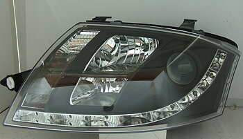 AUDI TT 99-05 R8 STIL LED STRÅLKASTARE SVARTA V1