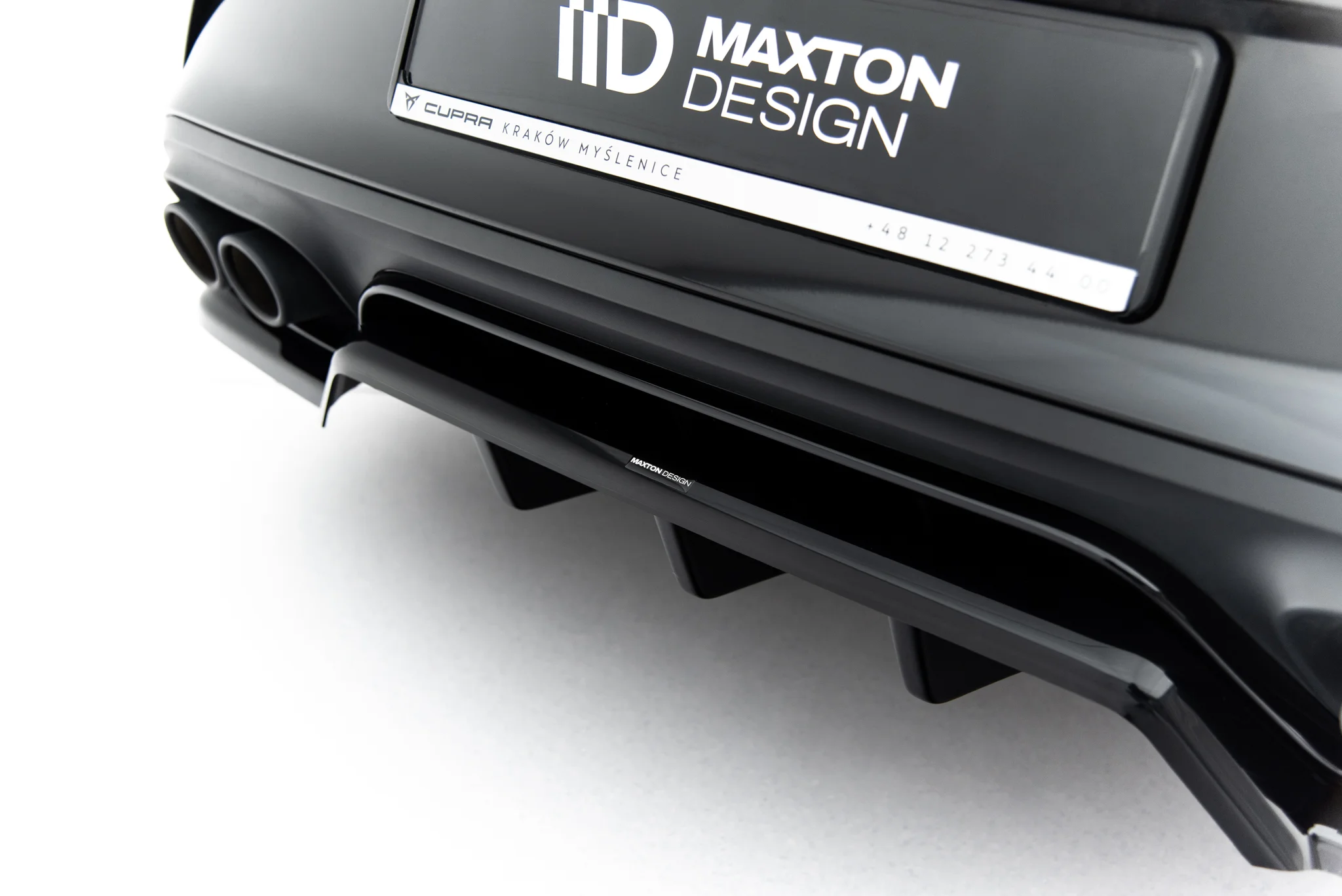REAR SPLITTER (WITH VERTICAL BARS) V.1 SUITABLE FOR CUPRA LEON HATCHBACK MK1 FACELIFT – MAXTON DESIGN - 2
