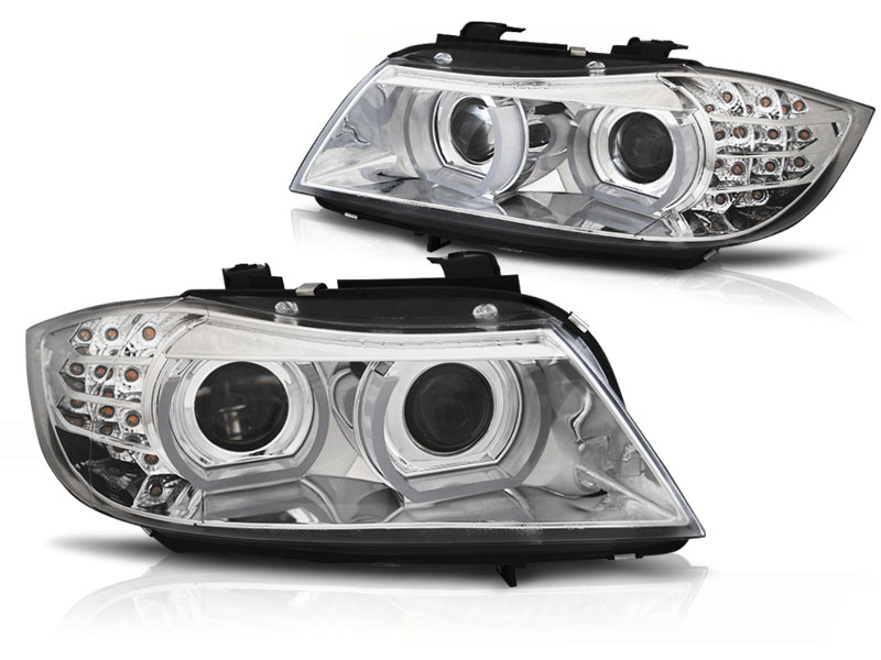 XENONSTRÅLKASTARE LED DRL KROM AFS TILL BMW E90/E91 2009-2011
