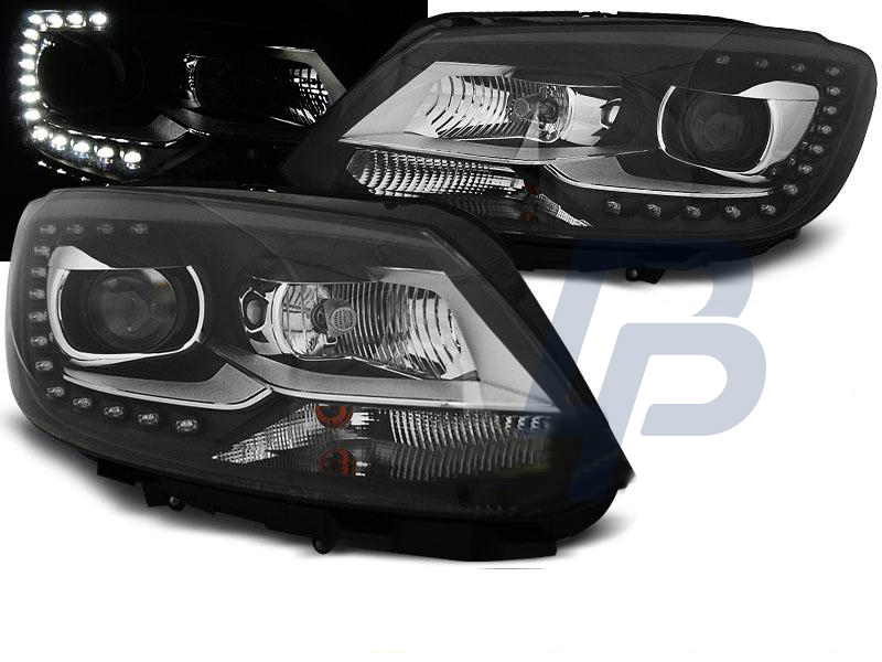 HEADLIGHTS VW TOURAN II 08.10-  BLACK TRU DRL - 2