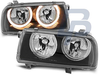 HEADLIGHTS VW VENTO 01.92-08.98 ANGEL EYES BLACK