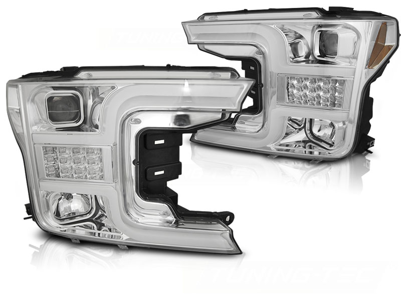 STRÅLKASTARE TUBE LIGHT KROM TILL FORD F150 MK13 2017-2020