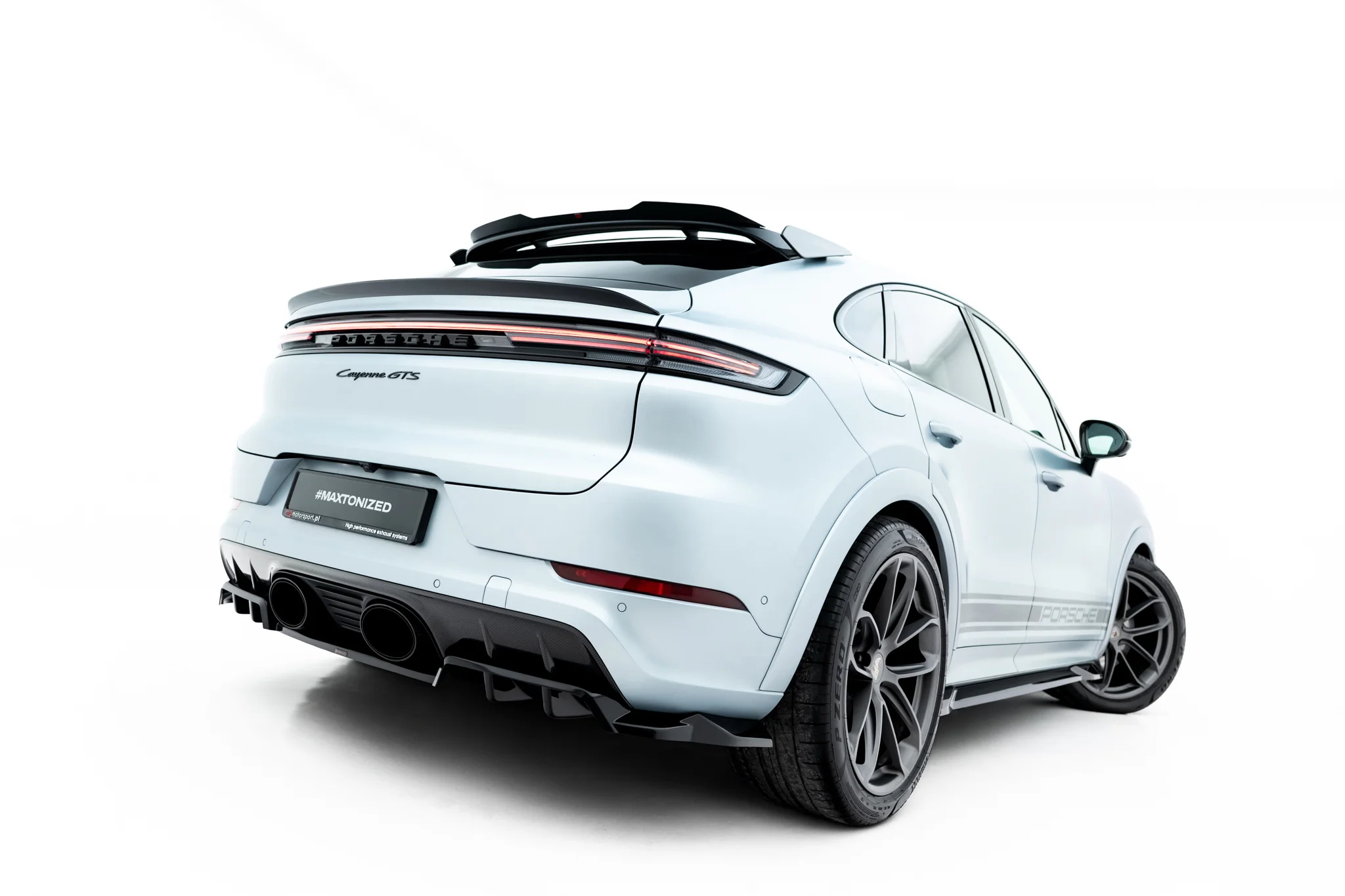 REAR SPLITTER (WITH VERTICAL BARS) SUITABLE FOR PORSCHE CAYENNE GTS / TURBO SPORT PACK / TURBO E-HYBRID GT PACK COUPE MK3 FACELIFT – MAXTON DESIGN - 3