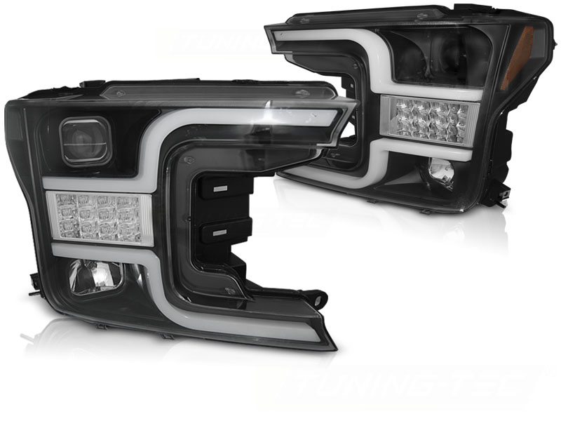 STRÅLKASTARE TUBE LIGHT SVART TILL FORD F150 MK13 2017-2020