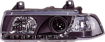 BMW 3 E36 2D R8 STYLE LED HEADLIGHTS BLACK V1