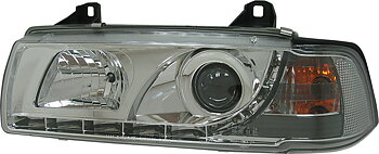 BMW 3 E36 2D R8 STYLE LED HEADLIGHTS CHROME V1