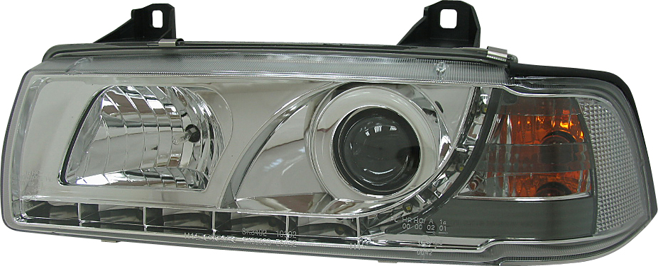 BMW 3 E36 4D R8 STYLE LED HEADLIGHTS CHROME V1