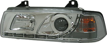 BMW 3 E36 4D R8 STYLE LED HEADLIGHTS CHROME V1
