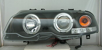 BMW 3 E46 COUPE/CABRIO ANGEL EYE HEADLIGHTS BLACK V1