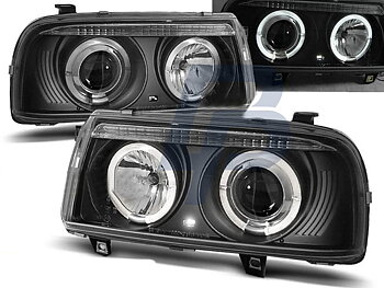 HEADLIGHTS VW VENTO 01.92-08.98 ANGEL EYES BLACK