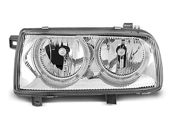 HEADLIGHTS VW VENTO 01.92-08.98 ANGEL EYES CHROME