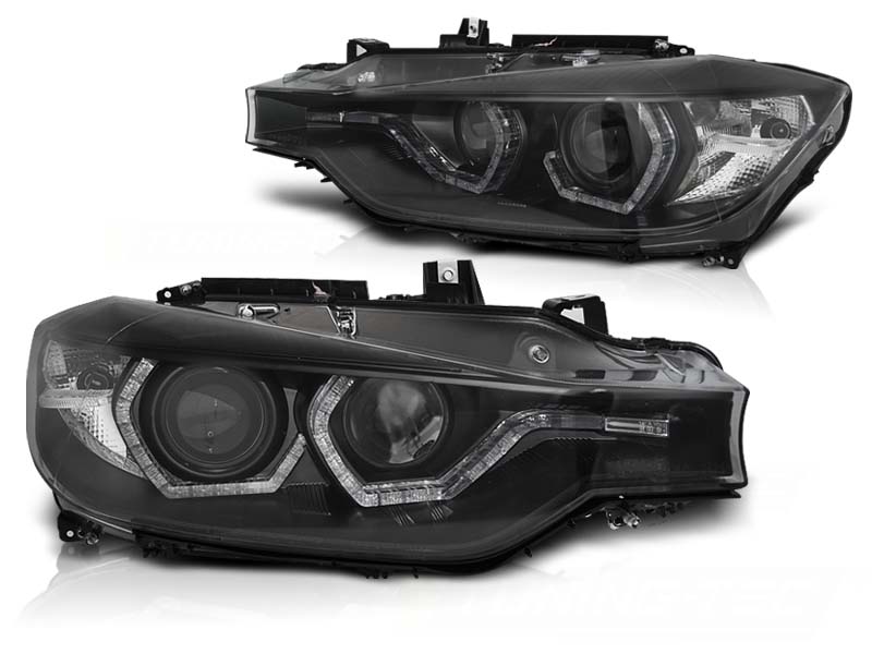 STRÅLKASTARE ANGEL EYES LED DRL SVART TILL BMW F30/F31 LCI 2015-2018