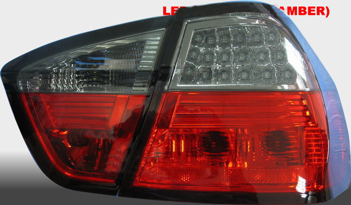 BMW 3 E90 4D 05-08 LED TAILLIGHTS RED/SMOKE V1