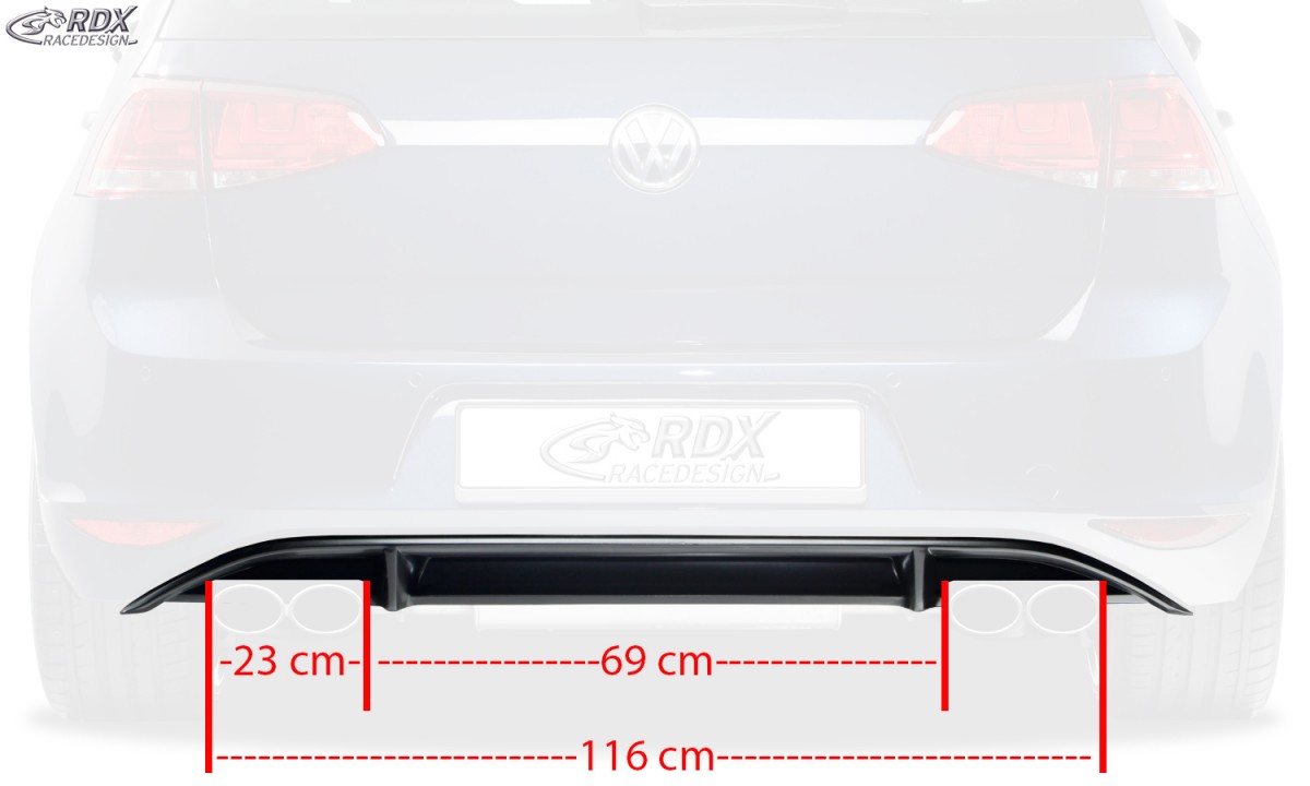 REAR BUMPER EXTENSION VW GOLF 7 "R-LOOK" CENTER PART - 4