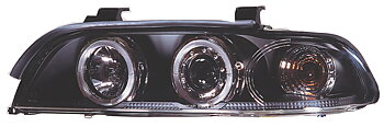 BMW 5 E39 96-03 ANGEL EYE HEADLIGHTS BLACK V1
