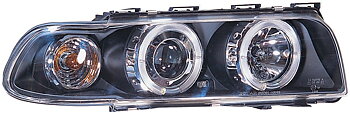 BMW 7 E38 85-98 ANGEL EYE HEADLIGHTS BLACK V1