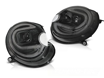 STRÅLKASTARE TUBE LIGHT SVART LED TILL BMW MINI (COOPER) 2006-2014