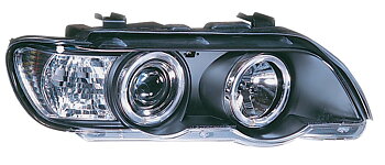 BMW X5 00-03 ANGEL EYE HEADLIGHTS BLACK V1
